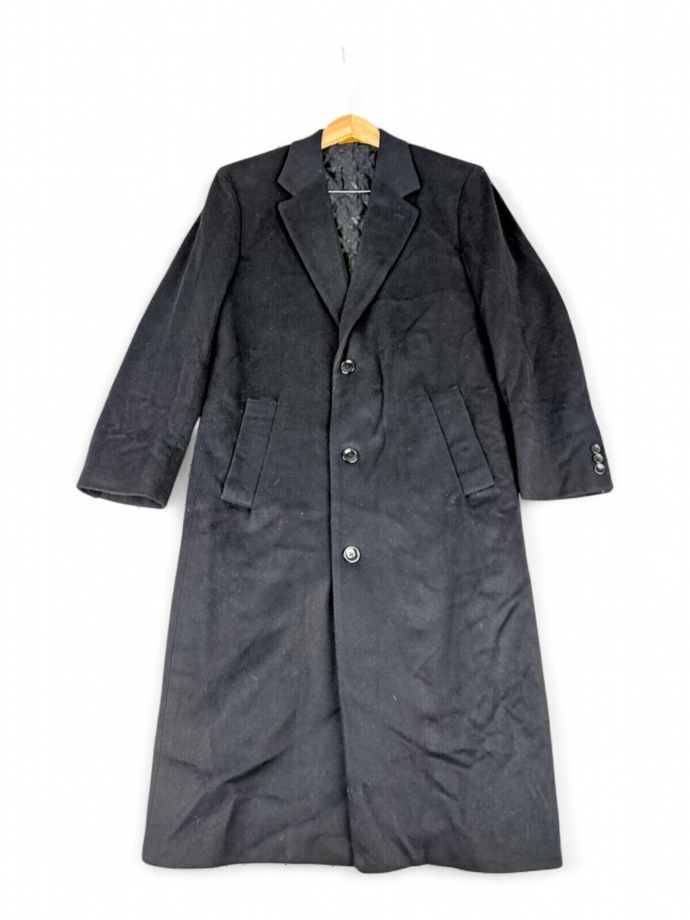 Alberto Nardoni Men's Black Long Overcoat 40R